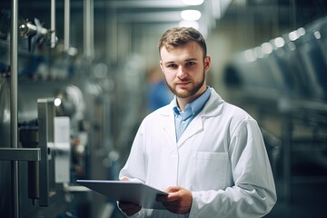 Fototapeta premium Technologist at a food factory.