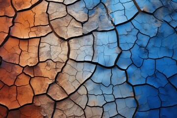 Colorful dried cracked earth climate change desert heat