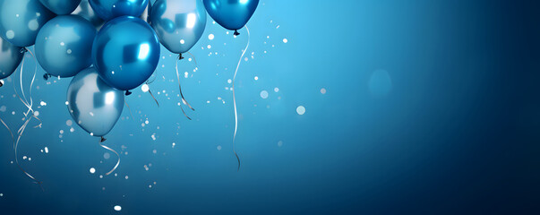 Festive sweet blue balloons background banner celebration theme - 638619830