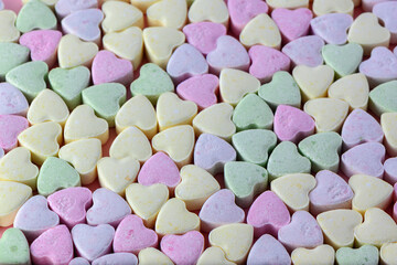 small sweets in the shape of a heart , studio shooting