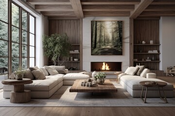 rustic living room design inspiration Generative AI