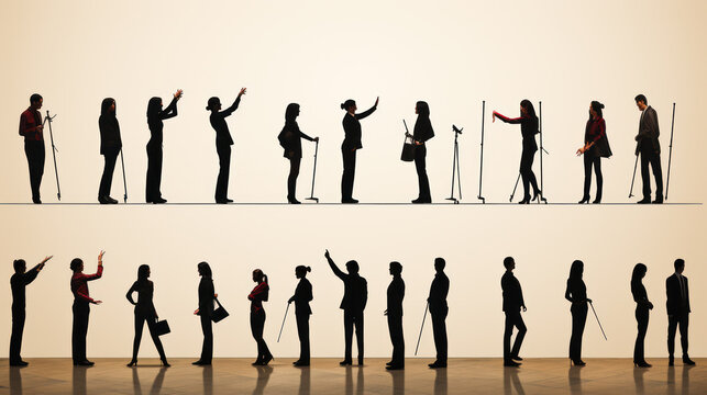 Stick Figure Pictogram Icons Set. Generative AIO