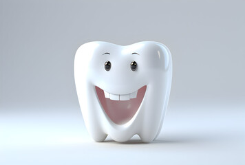 Photo 3d rendering teeth on white background generative ai