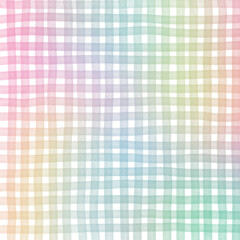 Rainbow Hand Drawn Gingham Check Overlay