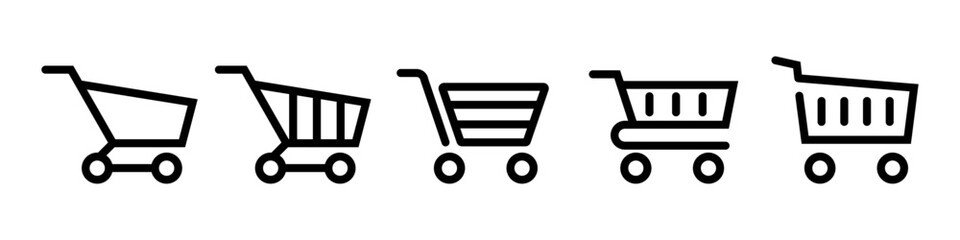 Shopping cart - set of vector icons for online shop. Cart button for website. © Саша Мельник