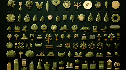 Green Icons. Generative AI