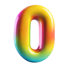The number 0 in rainbow colors