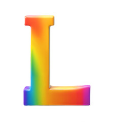 The letter L in rainbow colors