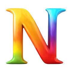 The letter N in rainbow colors