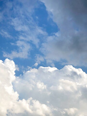 Naklejka na ściany i meble Beautiful background of clouds in the blue sky.