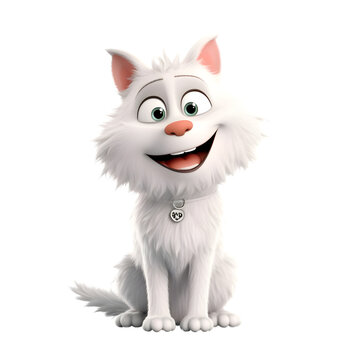 3d rendered illustration of a white dog with a smile on his face