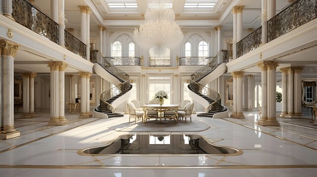 Interior Of The Hassan II Mosque In Mecca, Saudi Arabia