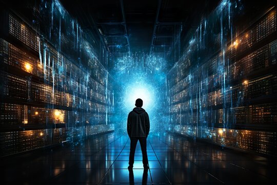 Data Security Data Privacy mit Datenschutz Technik, Geb&auml;ude und Computer