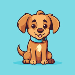 Fototapeta na wymiar Dog Vector Cute Dog Cartoon Symbol