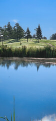 Nice hole in the morningon a Canadian golf club in Quebec, on the countryside