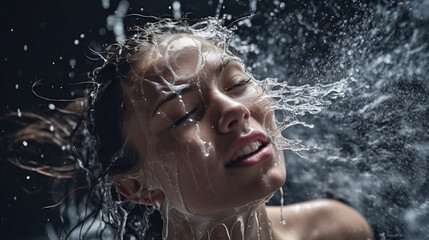Obraz premium portrait of a woman in shower 