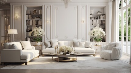 beautiful living room with white sofa 8k,