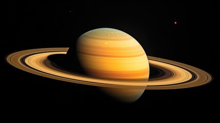 Close up photo of Saturn planet. AI generated.