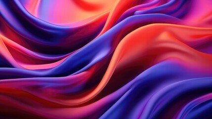 Obraz premium Beautiful purple and orange silk folds background. AI generated.
