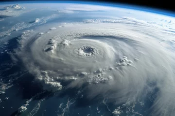 Foto op Canvas Nature's Fury from Above: Capturing Hurricane Florence and Super Typhoon's Dance from Satellite Vantage  © Lucija