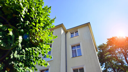 Luxury modern residential apartment building complex.