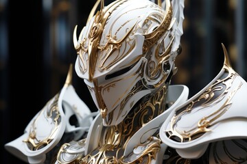 Harbingers of Future Valor: Discovering the Futuristic Knight's Armor, a Fusion of Intricacy, Gold-Silver Elegance, and Sleek Modernity
