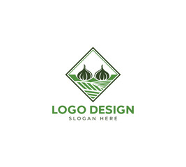 Garlic logo design Abstract garlic logo design Garlic farm logo design on white background. farm logo concept. garlic icon design with black background