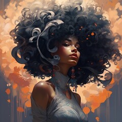 portrait of a woman with beautiful hair