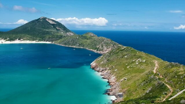 View of the sea and mountains