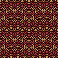 Ethnic seamless pattern. Freehand horizontal zigzag chevron stripes print. Boho chic design background. Indigenous, tribal style wallpaper. Brush strokes, handdrawn geometric ornament