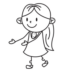 happy girl illustration