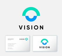 Vision logo.  Eyes clinic, ophthalmology emblem. Abstract  symbol as a eye. Business card.