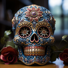 Fototapeta premium photograph of a mexican skull,day of the dead