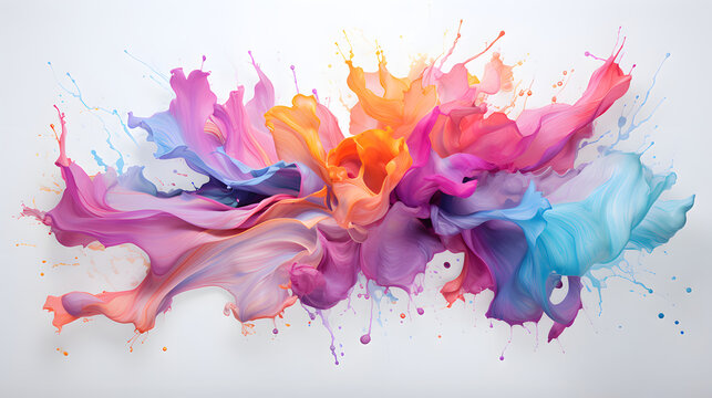 Abstract Watercolour Brush Strokes Generated AI