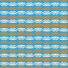 Seamless pattern with ethnic element. Kyrgyz and Kazakh ornaments. Texture designs can be used for backgrounds, motifs, textile, wallpapers, fabrics, gift wrapping, templates, carpet, tiles. Vector.