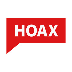 Hoax In Red Color Rectangle Shape For Fake News Information
