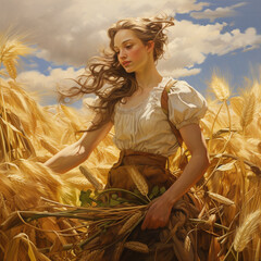 girl in a wheat field