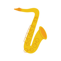 Saxophone. Musical instruments silhouette. Vector illustration.
