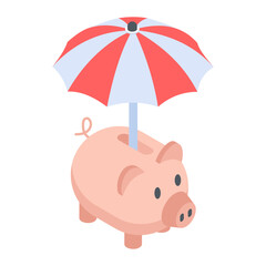 Isometric icon of money 