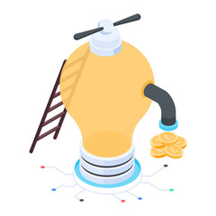 Isometric icon of money 