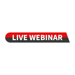 Live Webinar In Red Black Rectangle Rounded Shape For Live Stream Internet
