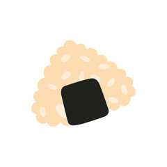 Onigiri. Japanese cuisine, traditional food. Vector illustration.