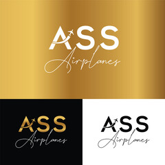 Airplanes Logo Vectot Ass Airline Logo Free vector Gold Logo Design