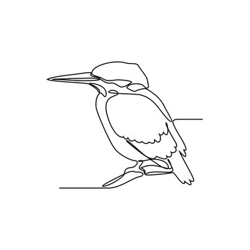 recommend clip art: One continuous line drawing of kingfisher vector illustration. Unravel the secrets of their breathtakingly colorful feathers, shimmering with an array of blues, greens, oranges, and even reds.