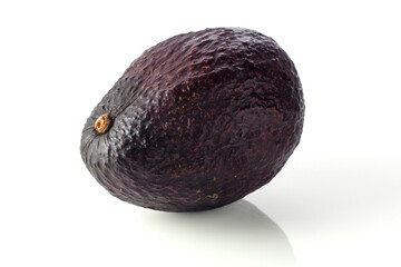 brown avocado on white background, studio shot