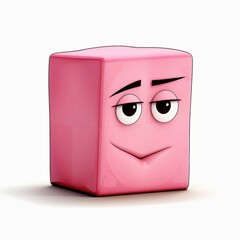 Cube-head, comic, expressive, pink 16