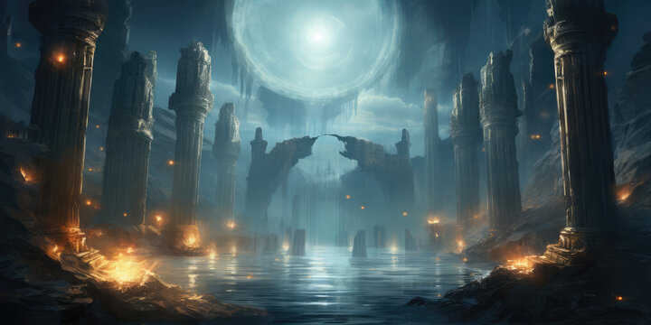 Ancient ruins, lost civilizations and technology, fantasy worlds, wallpaper, backgrounds, games, landscapes
