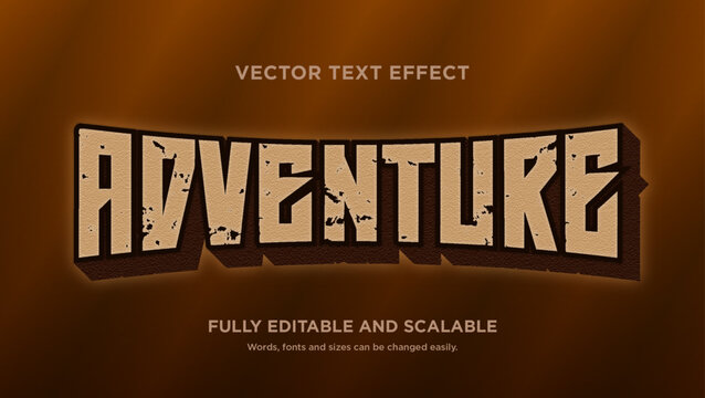 text effect vector adventure of mountain
