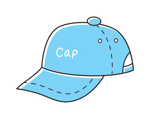 Blue baseball cap isolated vector illustration