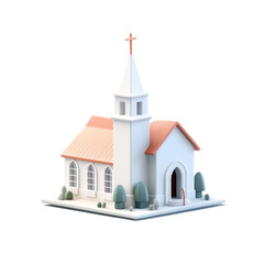 Church flyer's 3D illustration, a basic and clear design for promoting church happenings.